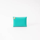 Tropical Teal Pebbled Leather Card Wallet
