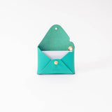 Tropical Teal Pebbled Leather Card Wallet