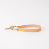 Natural Hatch Leather Wristlet