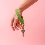 Kiwi Pebbled Leather Wristlet