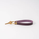 Purple Veg Tan Leather Wristlet