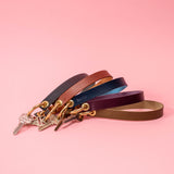 Olive Green Veg Tan Leather Wristlet