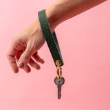 Emerald Dollaro Leather Wristlet