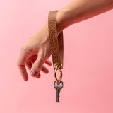 Whiskey Brown Dollaro Leather Wristlet