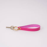 Fuchsia Matte Vachetta Leather Wristlet