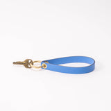Cornflower Blue Pebbled Leather Wristlet