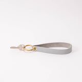 Feather Gray Pebbled Leather Wristlet