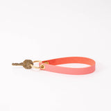 Flamingo Pink Pebbled Leather Wristlet