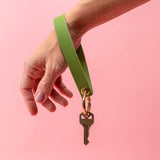 Kiwi Pebbled Leather Wristlet