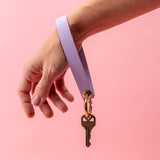 Lilac Purple Pebbled Leather Wristlet