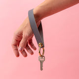 Mountain Gray Pebbled Leather Wristlet