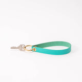 Tropical Teal Pebbled Leather Wristlet