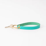 Tropical Teal Pebbled Leather Wristlet