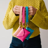 Cherry Blossom Matte Vachetta Leather Wristlet Wallet Set