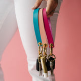 Cherry Blossom Matte Vachetta Leather Wristlet