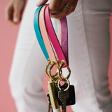 Fuchsia Matte Vachetta Leather Wristlet