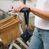 Midnight Blue Pebbled Leather Wristlet Wallet Set